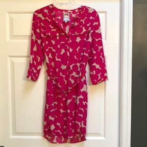 Yoana Baraschi Pink 3/4 Sleeve Polka Dot Dress
